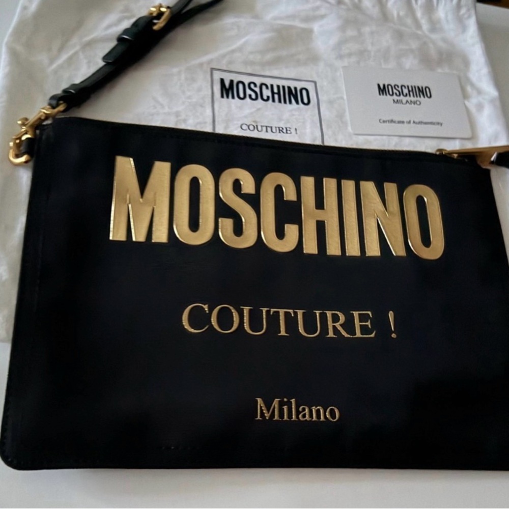 Moschino Couture Black and Gold Pouch